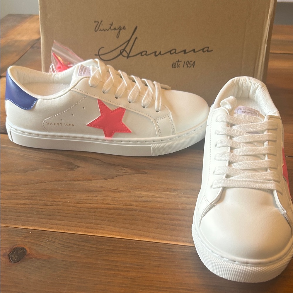 Vintage Havana White Leather Heather Sneakers 7.5 NIB